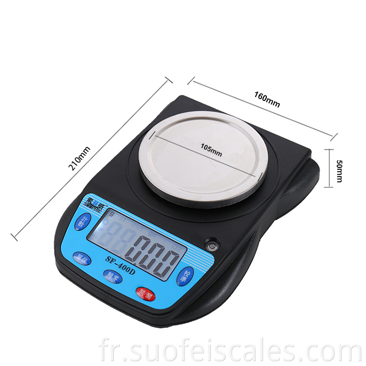 SF-400D Digital Lab Scale Balance Electronic Food Kitchen Poids Poids 600G Instruments analytiques cliniques